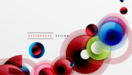 Obraz premium Abstract composition of overlapping circles with smooth gradients and transparency effects. Clean and modern design emphasizing depth, symmetry, and a minimal aesthetic