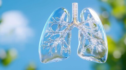 Transparent lungs with intricate branch design.