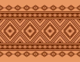 Geometric ethnic oriental seamless pattern traditional Design for background,carpet,wallpaper.clothing,wrapping,Batik fabric,Vector illustration.embroidery style - Sadu, sadou, sadow or sado