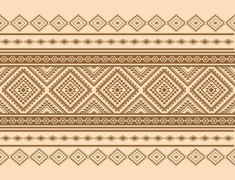 Geometric ethnic oriental seamless pattern traditional Design for background,carpet,wallpaper.clothing,wrapping,Batik fabric,Vector illustration.embroidery style - Sadu, sadou, sadow or sado