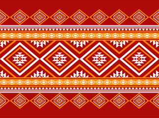 Geometric ethnic oriental seamless pattern traditional Design for background,carpet,wallpaper.clothing,wrapping,Batik fabric,Vector illustration.embroidery style - Sadu, sadou, sadow or sado