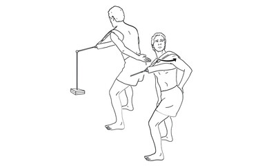 Theraband Shoulder Strengthening Exercise Illustration: Rotator Cuff Rehab