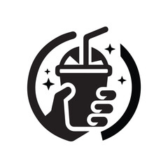 Holding Juice Pot Icon Silhouette Vector Illustration 