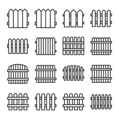 A set of 12 different types of wooden fences