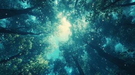 Fototapeta premium Enchanted Forest Glowing Trees