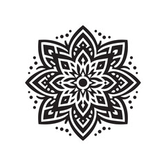 Minimalist Mandala Design Silhouette Vector Illustration