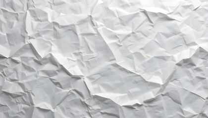 Close-up view of crumpled white paper texture.
