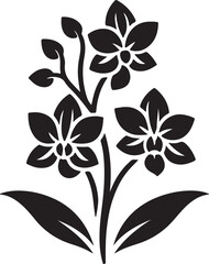 orchid flower silhouette logo icon design vector art illustration