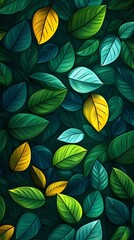 Vibrant Foliage Tapestry Lush Interwoven Leaves Shape Captivating Abstract Patterns