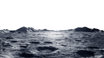 Lunar surface with transparent background for design