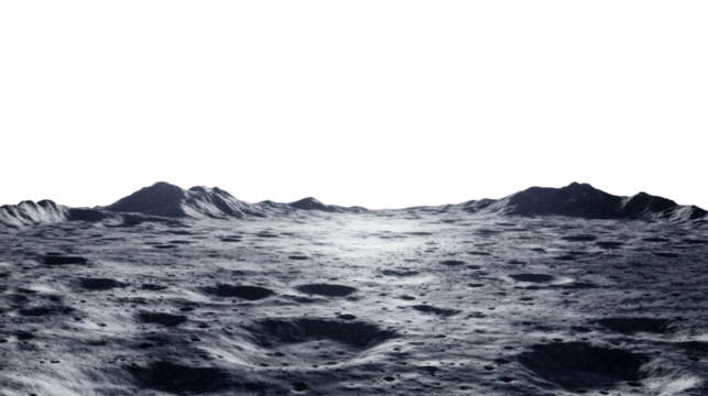 Lunar surface with transparent background for design