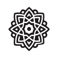 Minimalist Mandala Design Silhouette Vector Illustration