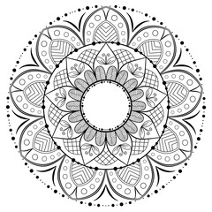 Mandala Coloring book line art vector illustration. 