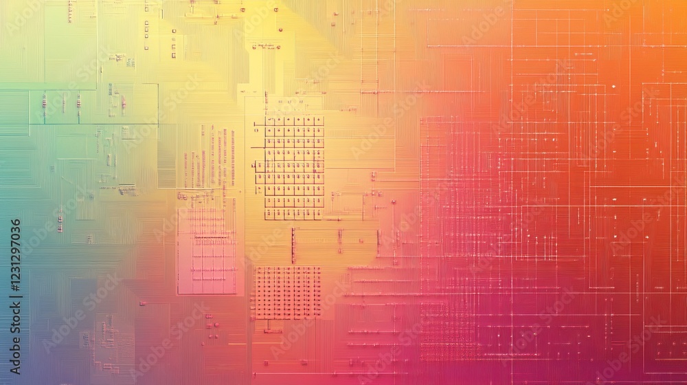 Poster a colorful abstract background featuring geometric patterns and gradients, ideal for digital art, de