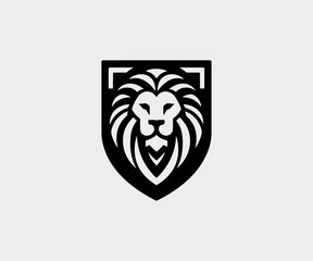 Lion Shield Logo Design Vector Template. Emblem, Design Concept, Creative Symbol