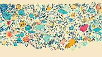 Fototapeta premium Colorful Idea Cloud Brainstorming Session