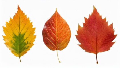 Fototapeta premium Autumn maple leaves. Collection of autumn leaves isolated on white background.
