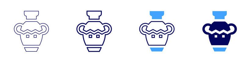 Ceramic designs icon in 4 different styles. Thin Line, Line, Bold, and Bold Line. Duotone style. Editable stroke