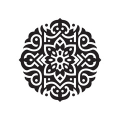 Minimalist Mandala Design Silhouette Vector Illustration