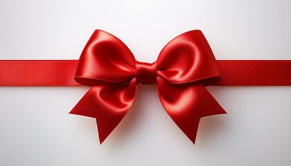 Fototapeta premium Red bow on a white background. Red bow isolated on White.