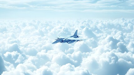 Seamless Air Force Jet Flying Amidst Clouds in Majestic Sky Scenery