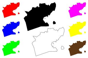 Taubate city (Federative Republic of Brazil, Sao Paulo state) map vector illustration, scribble sketch Taubaté map