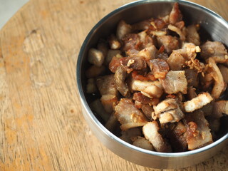salty fried chopped pork belly