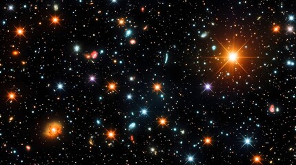 Obraz premium Mesmerizing Interstellar Starry Night Sky with Luminous Celestial Patterns