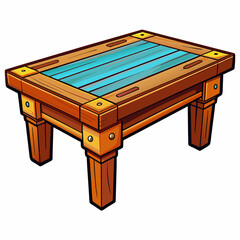 wooden table isolated on white