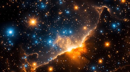 Seamless Cosmic Pattern of Glowing Galaxies Nebulae and Shimmering Stars in the Vast Universe