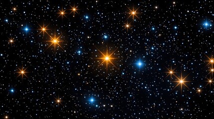 Obraz premium Seamless Cosmic Star Pattern in Deep Space Background with Glowing Galaxies and Nebulae