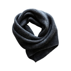 Dark Grey Woolen Scarf with Simple Knit Design Isolated on Transparent Background