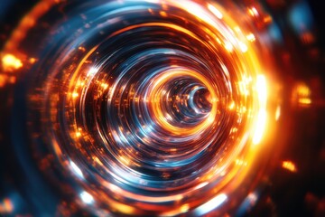 Spinning wheels with blurred motion effects, creating a dynamic and energetic composition with a sense of speed and movement