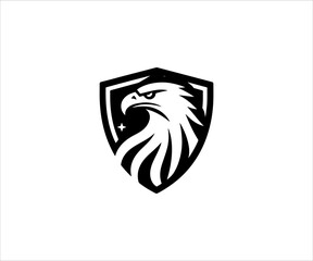 Eagle head shield logo design vector template. Eagle head logo design