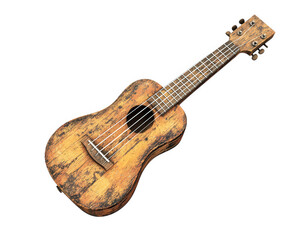 natural wooden ukulele with rustic finish, showcasing its unique grain and texture, perfect for music lovers and performers