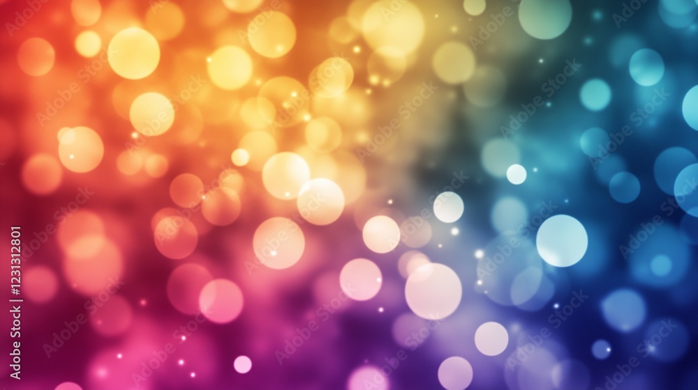 Aufkleber a vibrant bokeh background featuring a blend of warm and cool colors. the soft lights create an ench