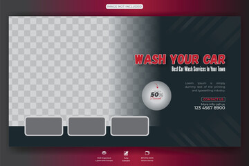 Car Wash Social Media Post Design Template 