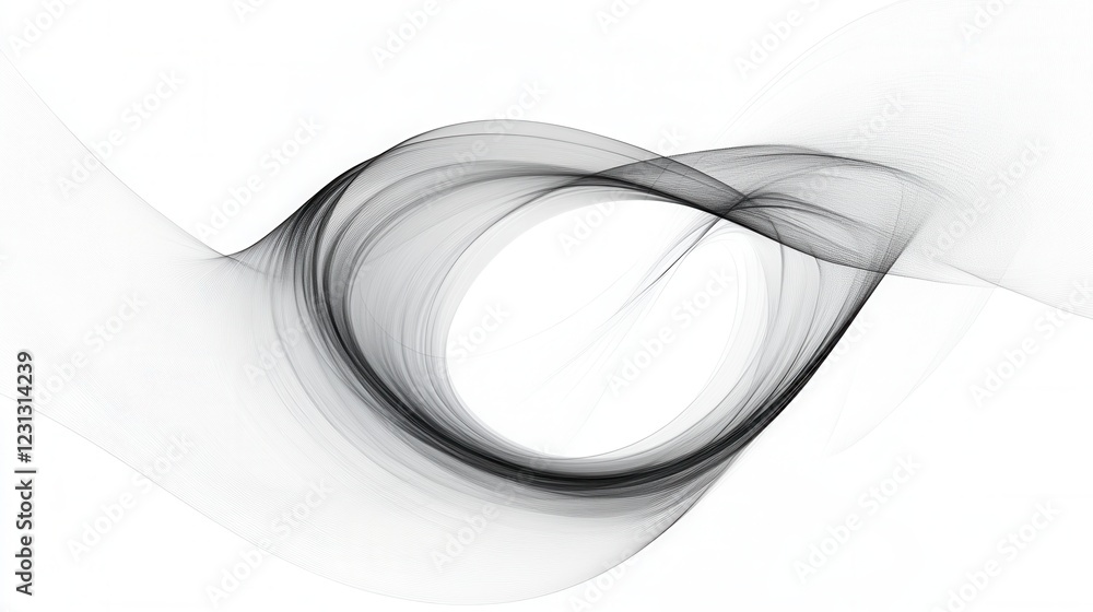 Poster spiral galaxy abstract, dynamic curved lines creating a mesmerizing spiral galaxy effect on a transp
