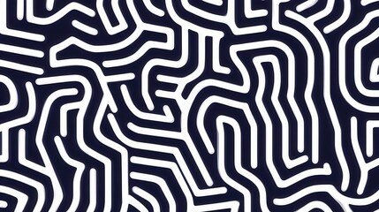 Obraz premium Navy and White Abstract Maze Patterns, intricate designs featuring deep navy and white hues, perfect for backgrounds and digital art.