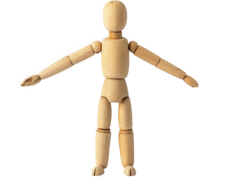 wooden jointed artist doll in minimalist design, perfect for functional use in art and design projects. This versatile figure showcases natural wood texture and craftsmanship