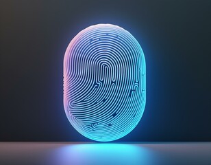Fingerprint scan access. 3D fingerprint icon. Digital security authentication concept. Fingerprint verification..