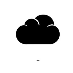 Simple Cloud Icon: A simple and minimalist black cloud icon, perfect for use in weather apps, websites, and other digital projects. The icon is isolated on a transparent background.  