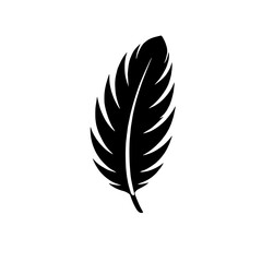 Fototapeta premium Single Black Feather: A minimalist illustration featuring a single, stylized black feather. Perfect for design projects needing a touch of elegance and nature. 
