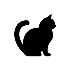 Feline Silhouette: A bold and minimalist silhouette of a cat, capturing its elegance and graceful form against a clean background.  The striking black figure stands out powerfully.