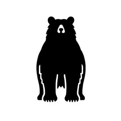 Black Bear Silhouette: A powerful silhouette of a black bear standing upright, capturing the essence of strength and wilderness. Its imposing presence fills the frame, evoking both respect and awe.