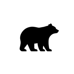 Fototapeta premium Black Bear Silhouette: A powerful and evocative silhouette of a black bear, standing majestically. Perfect for designs that demand strength, wilderness, and a touch of the wild. 