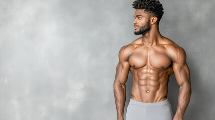 fitness model showcasing well defined abs and muscular physique