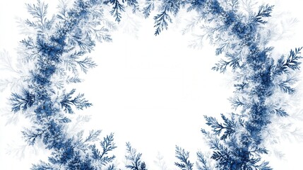 Delicate dark blue flowers in a circular arrangement on a clean white backdrop, ideal for elegant design applications