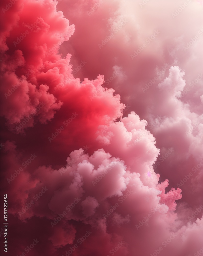 Poster a deep red transitioning into soft blush pink bokeh blur gradient background