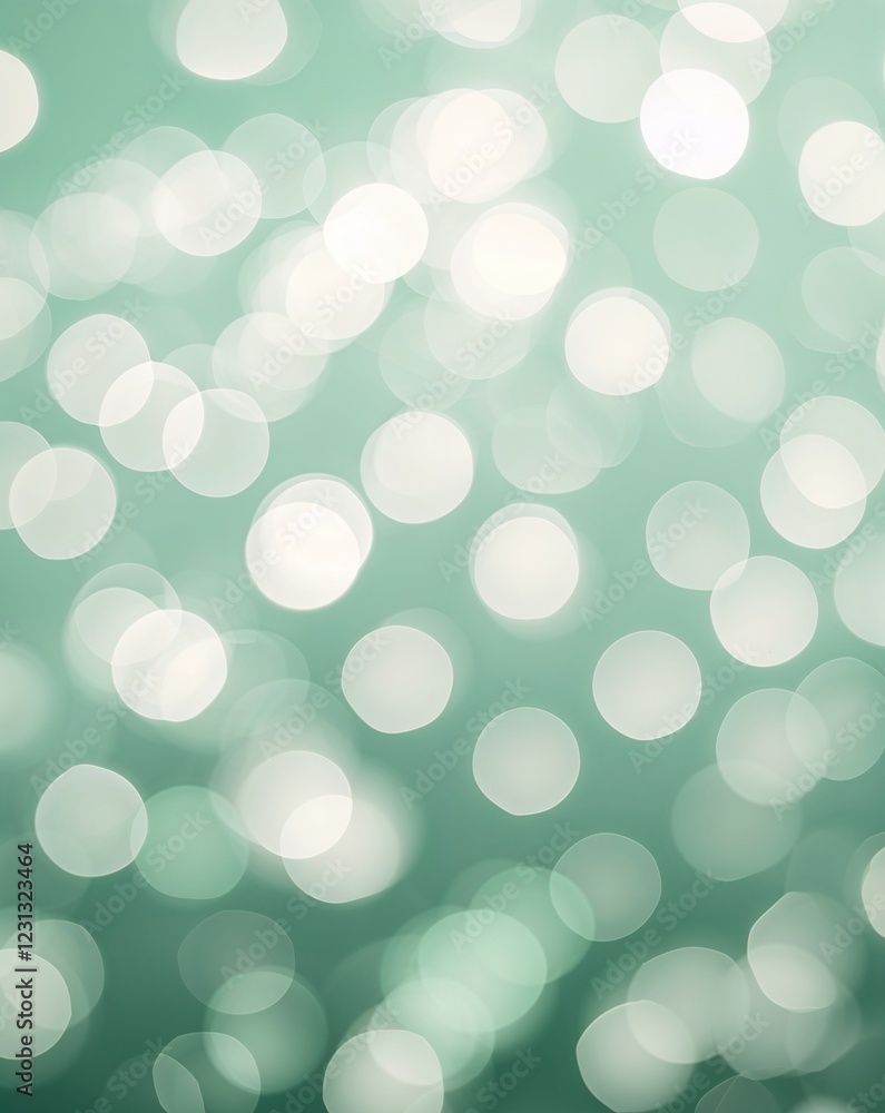 Poster a gentle mint green fading into soft white bokeh blur gradient background